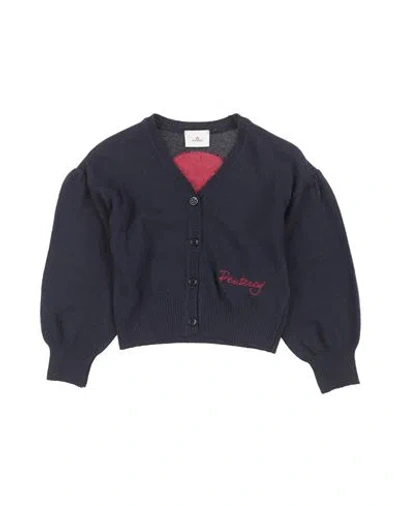 Peuterey Babies'  Toddler Girl Cardigan Navy Size 7 Viscose, Merino Wool, Polyamide, Cashmere In Navy Blue
