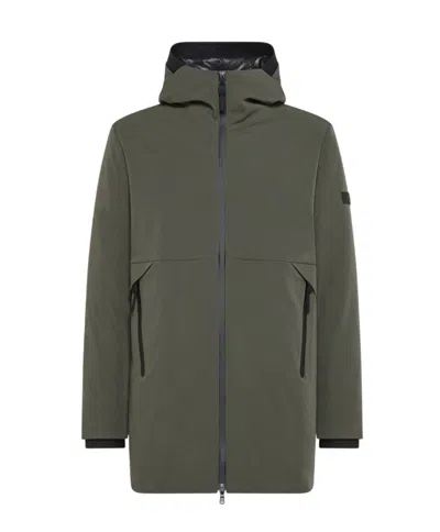 Peuterey Trench Coat In Stretch Nylon In Gray