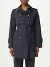 Peuterey Double-breasted Blue Coat With Metallic Buttons In Blue
