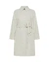 Peuterey Cordouan Ecru Damask Jacquard Trench Coat In Nat