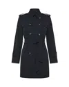 Peuterey Double-breasted Blue Coat With Metallic Buttons In 215