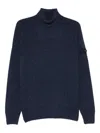 Peuterey Turtleneck Patch Sweater In Blue