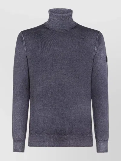 Peuterey Turtleneck Sweater Long Sleeves Arm Patch In Purple