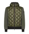 Peuterey Two-material Bomber Jacket With Geometric Quilting In Black