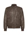 Peuterey Bomber In Pelle Effetto Vintage Marrone In Brown