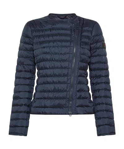 Peuterey Waisted Down Jacket With Slanted Zip In Blue