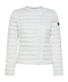 Peuterey Waisted Down Jacket With Slanted Zip In White