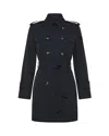 Peuterey Double-breasted Blue Coat With Metallic Buttons In Blue