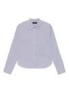 Peuterey White And Blue Shirt With Vertical Stripe Pattern In White