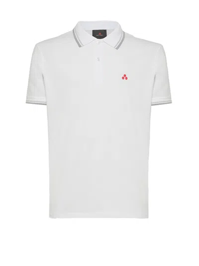 Peuterey White Short-sleeved Polo Shirt In Bianco