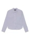 Peuterey White And Blue Shirt With Vertical Stripe Pattern