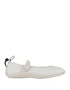 Peuterey Woman Ballet Flats Ivory Size 8 Textile Fibers In White