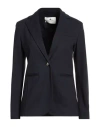Peuterey Woman Blazer Navy Size 8 Viscose, Polyamide, Elastane In Black