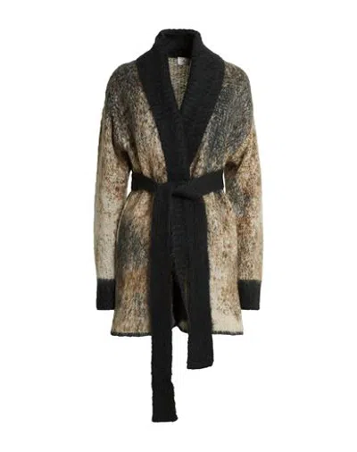 Peuterey Woman Cardigan Grey Size 6 Mohair Wool In Black