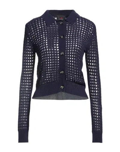 Peuterey Woman Cardigan Navy Size S Cotton In Blue
