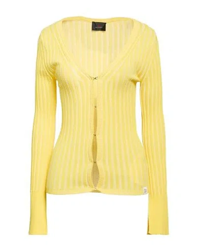 Peuterey Woman Cardigan Yellow Size S Viscose, Polyamide, Polyester