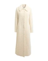 Peuterey Woman Coat Beige Size 12 Virgin Wool, Alpaca Wool, Polyamide