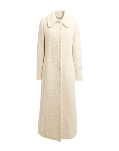 Peuterey Woman Coat Beige Size 12 Virgin Wool, Alpaca Wool, Polyamide