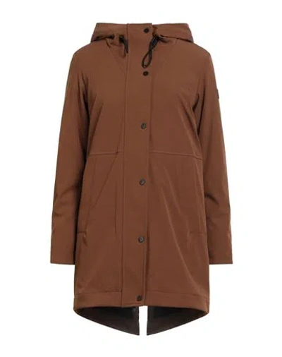 Peuterey Woman Coat Brown Size 6 Polyamide, Polyester, Elastane