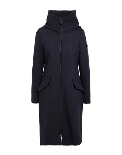 Peuterey Woman Coat Midnight Blue Size 6 Polyamide, Wool, Elastane