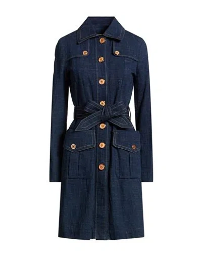 Peuterey Woman Denim Outerwear Blue Size 8 Cotton, Viscose, Linen, Elastane