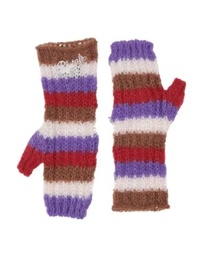 Peuterey Woman Gloves Purple Size Onesize Acrylic, Polyamide, Mohair Wool