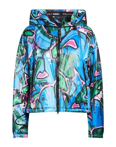 Peuterey Woman Jacket Azure Size L Polyamide In Blue