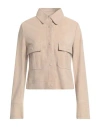 Peuterey Woman Jacket Beige Size 10 Goat Skin