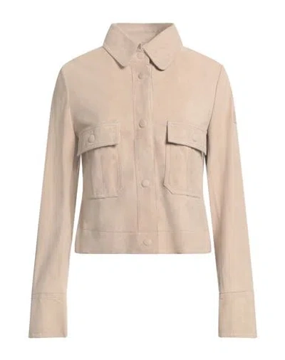 Peuterey Woman Jacket Beige Size 10 Goat Skin