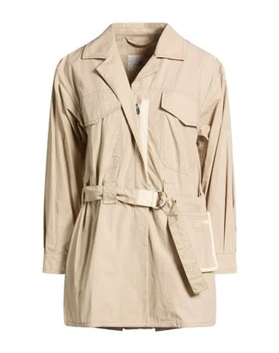 Peuterey Woman Jacket Beige Size 8 Cotton In Neutral