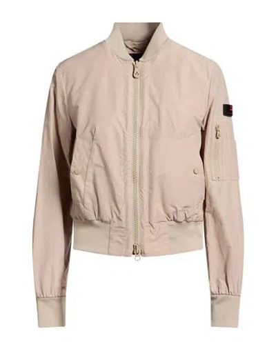 Peuterey Woman Jacket Khaki Size 4 Cotton, Polyamide In Neutral