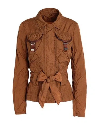 Peuterey Woman Jacket Khaki Size 4 Polyamide In Brown