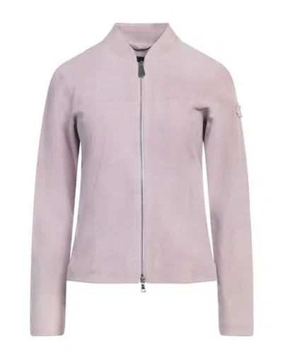 Peuterey Woman Jacket Lilac Size 2 Leather