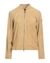 Peuterey Woman Jacket Pastel Yellow Size 6 Leather In Yellow