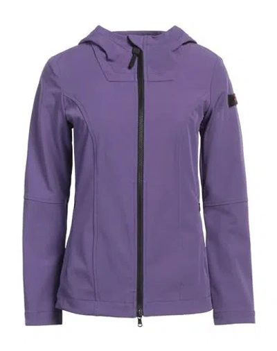 Peuterey Woman Jacket Purple Size 12 Polyamide, Polyester, Elastane