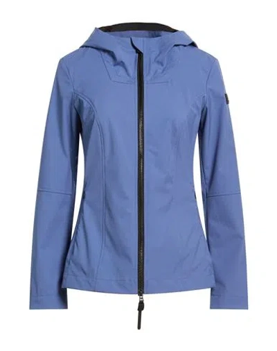 Peuterey Woman Jacket Slate Blue Size 12 Polyester, Elastane