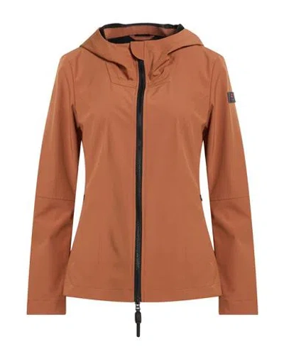 Peuterey Woman Jacket Tan Size 10 Polyester, Elastane In Brown