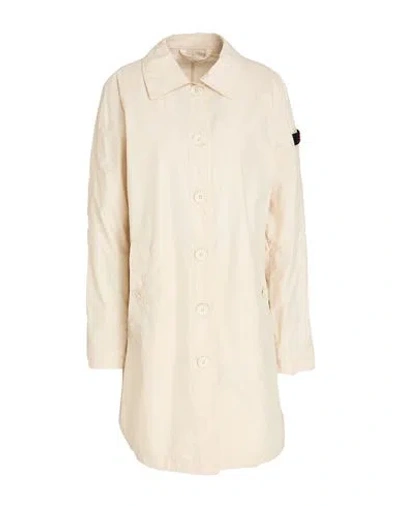 Peuterey Woman Overcoat & Trench Coat Beige Size 10 Cotton, Polyamide In White