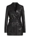 Peuterey Woman Overcoat & Trench Coat Black Size 10 Leather