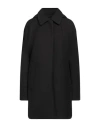Peuterey Woman Overcoat & Trench Coat Black Size 4 Polyester, Viscose, Elastane