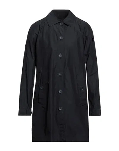 Peuterey Woman Overcoat & Trench Coat Midnight Blue Size 14 Cotton, Polyamide