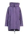 Peuterey Woman Overcoat & Trench Coat Purple Size 6 Cotton, Polyamide
