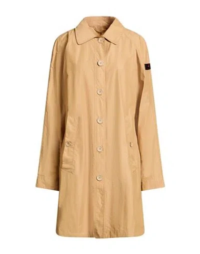 Peuterey Woman Overcoat & Trench Coat Sand Size 12 Cotton, Polyamide