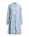 Peuterey Woman Overcoat & Trench Coat Sky Blue Size 10 Polyester In Blue