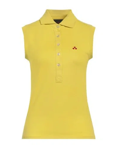 Peuterey Woman Polo Shirt Acid Green Size S Cotton, Modal, Elastane In Yellow