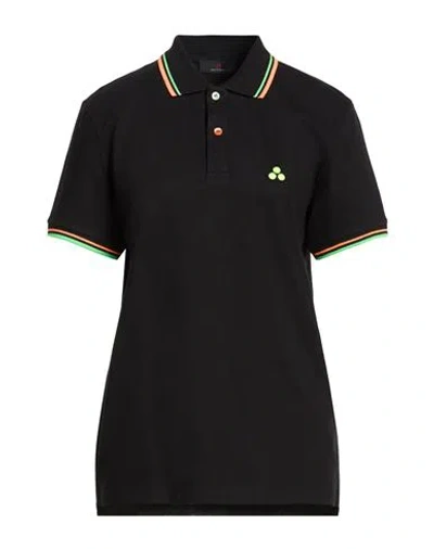 Peuterey Woman Polo Shirt Black Size S Cotton, Elastane