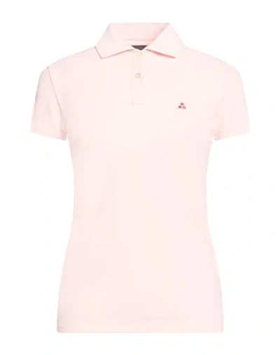 Peuterey Woman Polo Shirt Light Pink Size S Cotton, Elastane