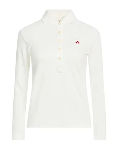 Peuterey Woman Polo Shirt Off White Size M Cotton, Modal, Elastane