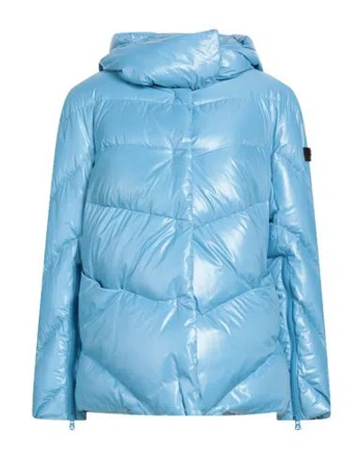 Peuterey Woman Puffer Azure Size 10 Polyamide