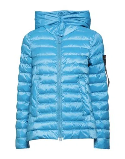 Peuterey Woman Puffer Azure Size 12 Polyester In Blue